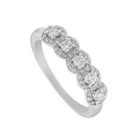 9ct white gold 0.50 carat diamond halo cluster ring