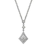 9ct white gold 0.37 carat diamond pendant