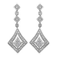 9ct white gold 0.38 carat diamond drop earrings