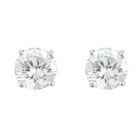 9ct white gold cubic zirconia solitaire stud earrings