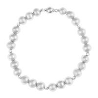 9ct white gold 7mm grey freshwater cultured pearl bracelet