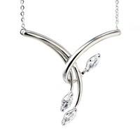 9ct white gold cubic zirconia spray necklace