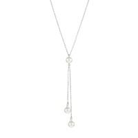 9ct white gold freshwater cultured pearl and cubic zirconia pendant