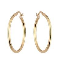 9ct gold medium hoop earrings