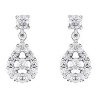 9ct white gold cubic zirconia teardrop earrings