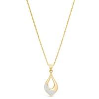 9ct gold crystal open teardrop pendant