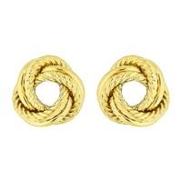 9ct gold textured knot earrings