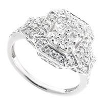 9ct white gold 0.50 carat diamond cluster ring