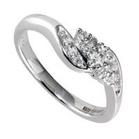 9ct white gold 0.25 carat diamond cluster ring