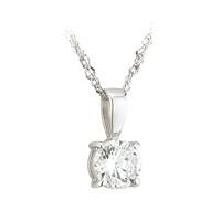 9ct white gold cubic zirconia pendant