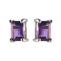 9ct white gold amethyst stud earrings