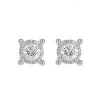 9ct white gold 0.16 carat diamond solitaire stud earrings