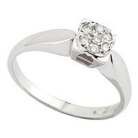 9ct white gold diamond cluster ring