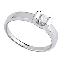 9ct white gold diamond bar-set solitaire ring