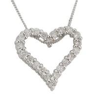 9ct white gold 0.50 carat diamond heart pendant