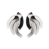 9ct white gold matt and polished stud earrings