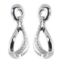 9ct white gold 0.14 carat diamond teardrop drop earrings