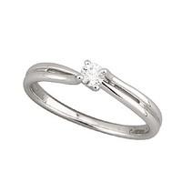 9ct white gold 0.15 carat diamond solitaire ring