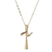 9ct gold cubic zirconia cross