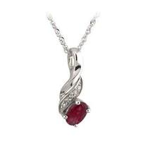 9ct white gold ruby and diamond pendant