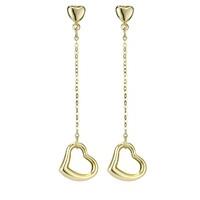 9ct gold heart drop earrings