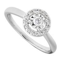 9ct white gold 026 carat diamond halo ring