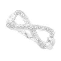 9ct white gold diamond infinity ring