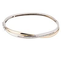 9ct two colour gold 0.40 carat diamond bangle