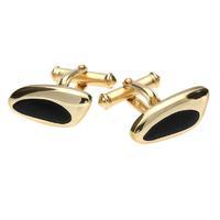 9ct Yellow Gold and Whitby Jet Freeform Cufflinks