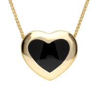9ct Yellow Gold And Whitby Jet Framed Heart Necklace