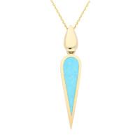 9ct Yellow Gold Turquoise Toscana Pear Drop Necklace