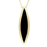 9ct Yellow Gold Whitby Jet Toscana Long Marquise Necklace