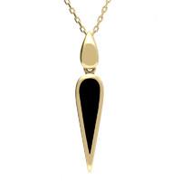 9ct Yellow Gold Whitby Jet Toscana Pear Drop Necklace