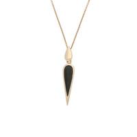 9ct rose gold whitby jet toscana pear drop necklace