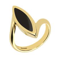 9ct Yellow Gold Whitby Jet Toscana Marquise Twist Ring