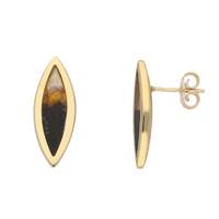 9ct Yellow Gold Blue John Toscana Marquise Stud Earrings