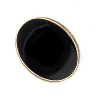 9ct yellow gold whitby jet large oval stone statement ring