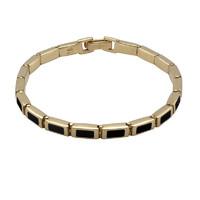 9ct Yellow Gold and Whitby Jet Petite Oblong Bracelet