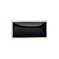 9ct Yellow Gold and Whitby Jet Contemporary Oblong Brooch