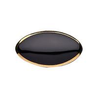 9ct Yellow Gold and Whitby Jet Contemporary Oval Brooch