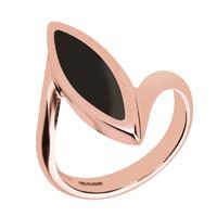 9ct Rose Gold Whitby Jet Toscana Marquise Twist Ring