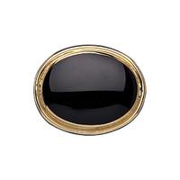 9ct Yellow Gold and Whitby Jet Large Classic Framed Oval Brooch