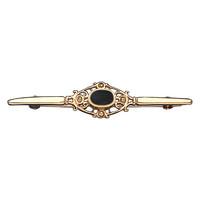9ct Yellow Gold and Whitby Jet Victorian Style Bar Brooch
