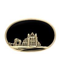 9ct Yellow Gold and Whitby Jet Whitby Abbey Brooch