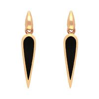 9ct Rose Gold Whitby Jet Toscana Pear Drop Earrings