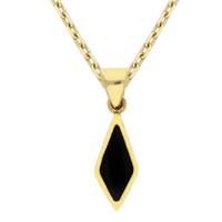 9ct Yellow Gold Whitby Jet Diamond Necklace