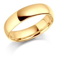9ct Yellow Gold 6mm Lightweight Court Wedding Ring