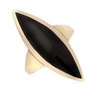 9ct Yellow Gold Whitby Jet Toscana Long Marquise Ring