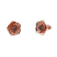 9ct Rose Gold & Black Diamond Poppy Cufflinks