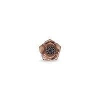 9ct Rose Gold & Black Diamond Poppy Lapel Pin